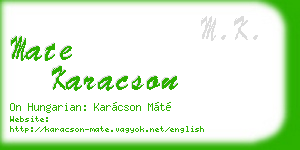 mate karacson business card