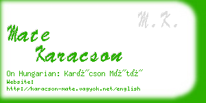 mate karacson business card